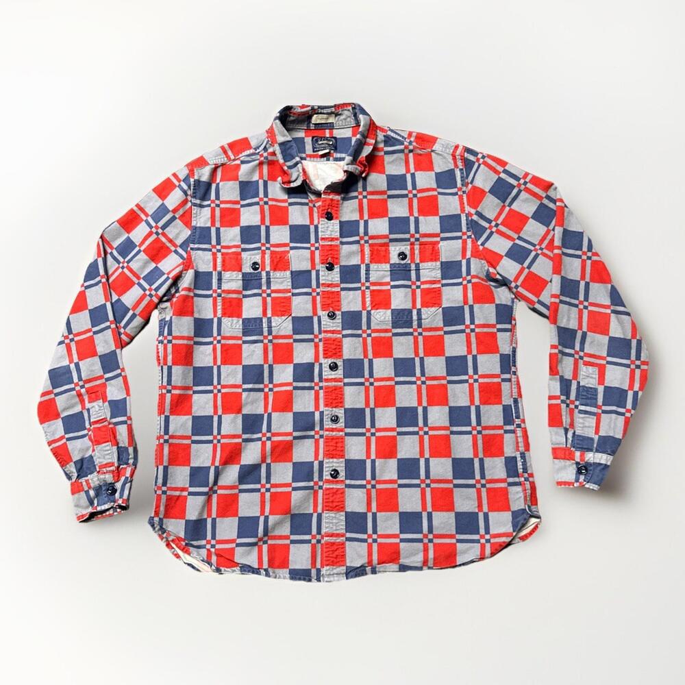 J Crew Mens Size‎ Large Plaid Pocket Classic Fit Button-Up Shirt Long Sleeve